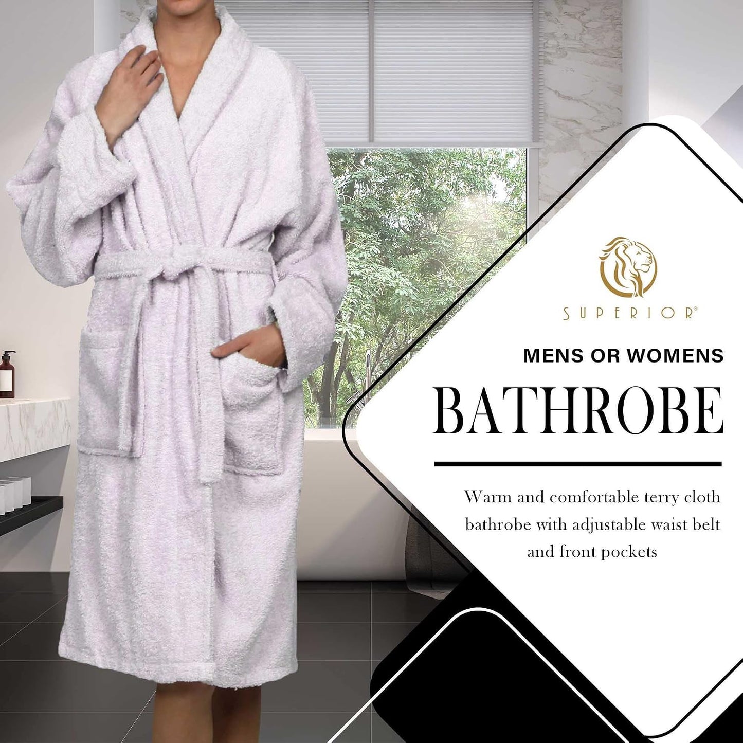 Cotton Unisex Terry Robe, Soft And Absorbent Robes For Men And Women, Bathroom Accessories