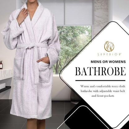 Cotton Unisex Terry Robe, Soft And Absorbent Robes For Men And Women, Bathroom Accessories