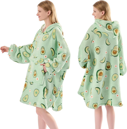 Krifey Wearable Blanket Hoodie, Oversized Sherpa Hooded Blanket for Adults | Soft sherpa fleece with sleeves and pocket; oversized fit for lounging, WFH, camping, Christmas and white elephant gifts.