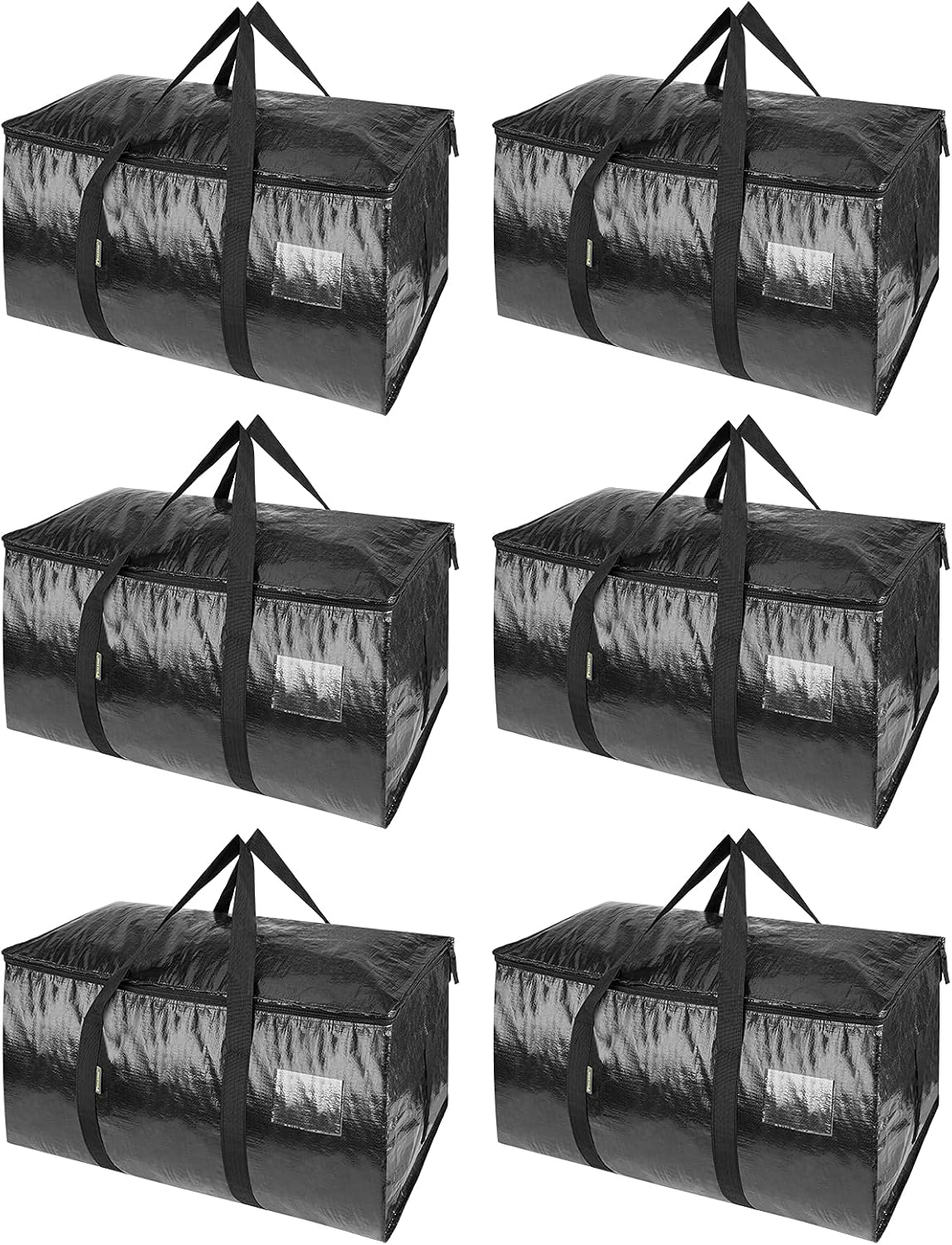 BALEINE Oversized Moving Bags with Reinforced Handles, Heavy-Duty Storage Tote for Clothes, Moving Supplies (Clear)