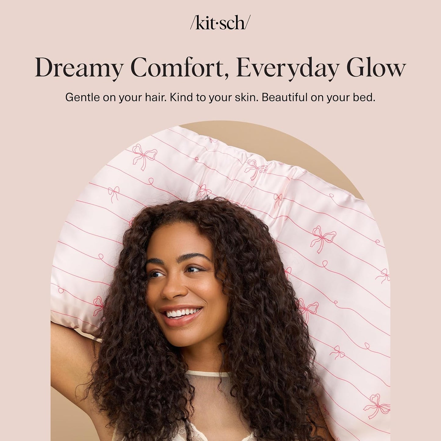Kitsch Satin Pillowcase with Zipper for Hair & Skin - Softer Than Silk Pillow Cases, Smooth Cooling Satin Pillow Case, Wrinkle-Free, Machine Washable - Pillow Cases Standard Size (19x26) - Blush