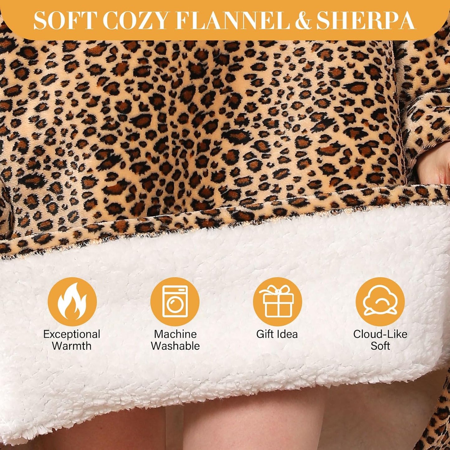LetsFunny Blanket Hoodie,Oversized Wearable Sherpa Fleece Blanket Sweatshirt,Super Soft Warm Cozy with Giant Pocket,Gifts for Women Men Adults Teenagers, One Size Fits All