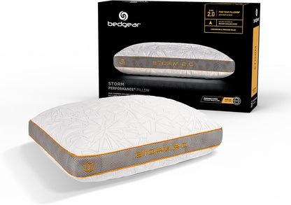 Bedgear Storm Performance Pillow, 1.0 Cooling Pillow for Side Sleepers, Medium Firm Support, Ver-Tex Cooling Cover, Air-X Mesh, Washable