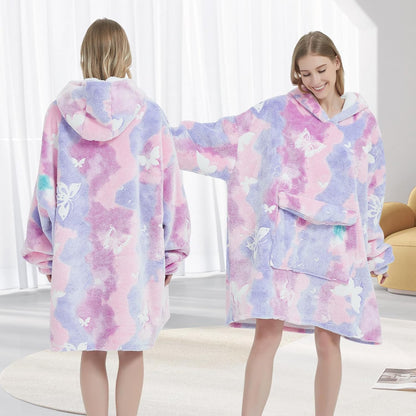 Fiosnow Sun and Moon Blanket Hoodies for Women and Men Adult Oversize Wearable Blanket Hoodies for Soft and Warm