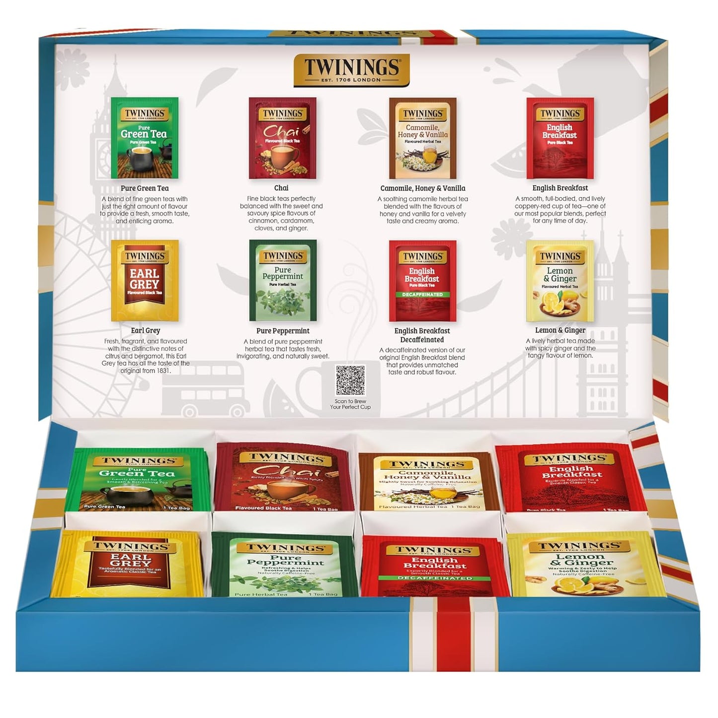 Twinings Camomile, Honey & Vanilla Herbal Tea Individually Wrapped Bags, 20 Count (Pack of 6), Naturally Caffeine-Free, Enjoy Hot or Iced, 120 Teabags
