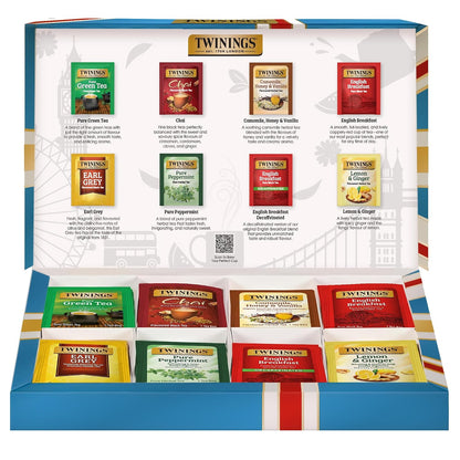 Twinings Tea Classics Collection Gift Box Variety Sampler, 48 Tea Bags (Pack of 1), Enjoy Hot or Iced, Includes Black, Herbal, Green, & Chai Teas