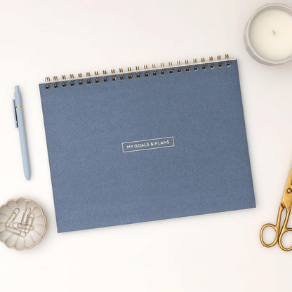 Blue Sky Weekly Planner Pad 300g Cardboard, Undated Weekly Safety Wirebound Top Bound (Navy, 12" x 9")