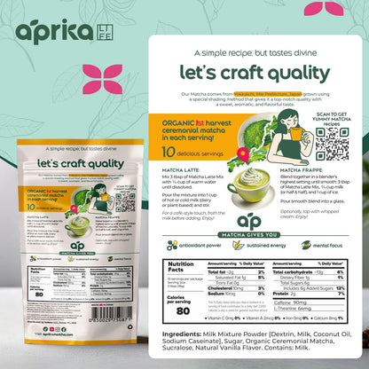 AprikaLife Sweet Matcha Latte Mix - 1st Harvest Ceremonial Grade - 6.4 oz