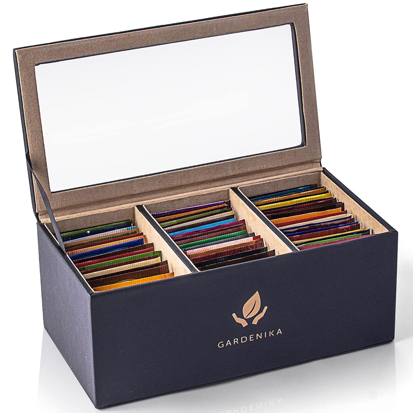 Tea Bags Variety Pack Box - Herbal and Caffeine Free Sampler Gift Set - 60 Count, 15 Different Flavors