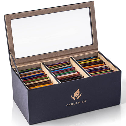 Tea Bags Variety Pack Box - Herbal and Caffeine Free Sampler Gift Set - 60 Count, 15 Different Flavors
