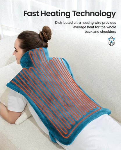 RENPHO Fathers Day Dad Gifts, Electric Heating Pad - 6 Heat Levels for Neck Shoulder and Back, Birthday Gifts for Women Men, Weighted Pad for Snug Fit, ETL Certified, FSA Eligible, 24"x33" Gray