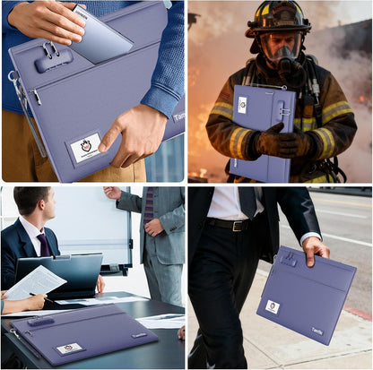 Tamfile Fireproof Document Bag with Lock,15x12 inch Heat Resistant Cash Bag