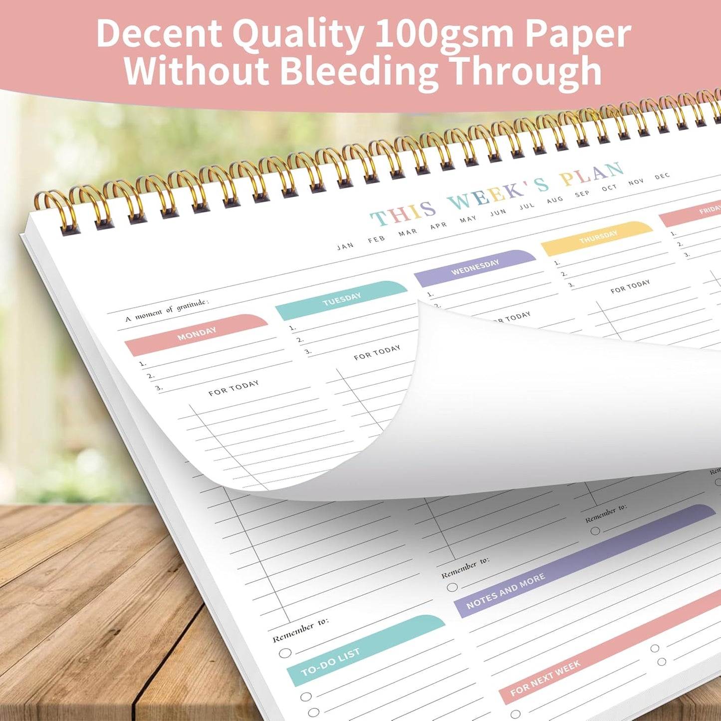 Weekly To Do List Notepad with 52 Undated Sheets（8.5"×11"）- Weekly Desk Planner Pad with Spiral Binding for Women & Man, Office, School and Home Personal Organizer