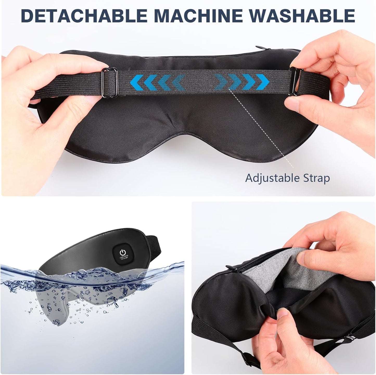 Heated Eye Mask Cordless, Warm Eye Compress for Dry Eyes Stye Blepharitis Chalazion MGD Eye Treatment, Heat Therapy to Unclog Gland, Soothe Tired and Sore Eyes (Gray)