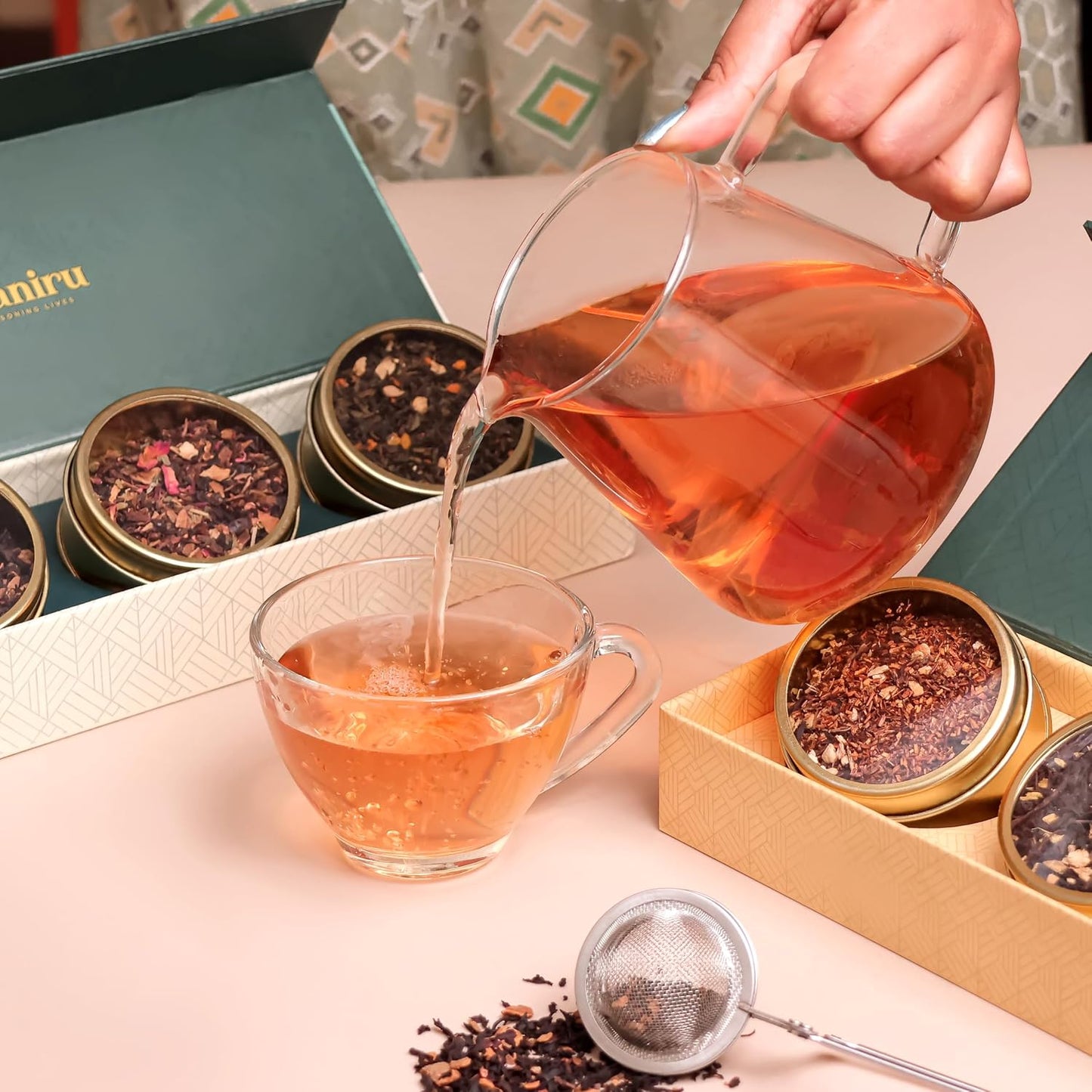 Teaniru, Grandeur Tea Collection | 3 Loose Leaf Tea Sampler | Variety Pack Assortment of Green, Herbal & Black Tea | Gluten Free & Sugar Free | Gift Set for Men & Women | Thanks Giving
