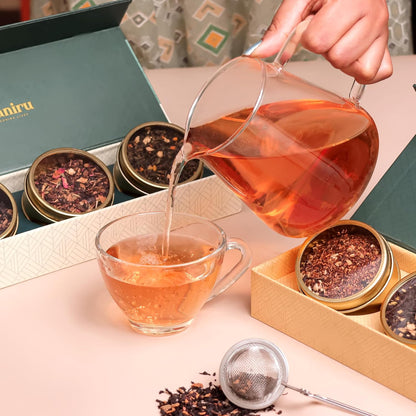Teaniru, Grandeur Tea Collection | 3 Loose Leaf Tea Sampler | Variety Pack Assortment of Green, Herbal & Black Tea | Gluten Free & Sugar Free | Gift Set for Men & Women | Thanks Giving