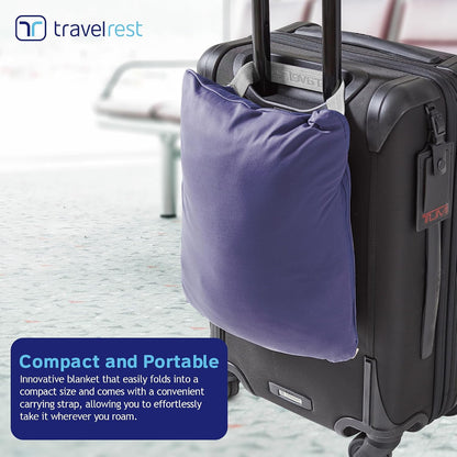 travelrest 4-in-1 Travel Blanket – Wearable Blanket, Pillow & Body Wrap, Lightweight, Compact & Cozy with Carry Case, Travel Friendly, Comfort, Ideal for Airplanes, Long Flights, Road Trips - Gray