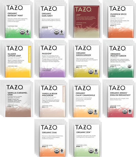 TAZO Tea Bags Variety Sampler Gift Box, 42 Count 14 Flavors