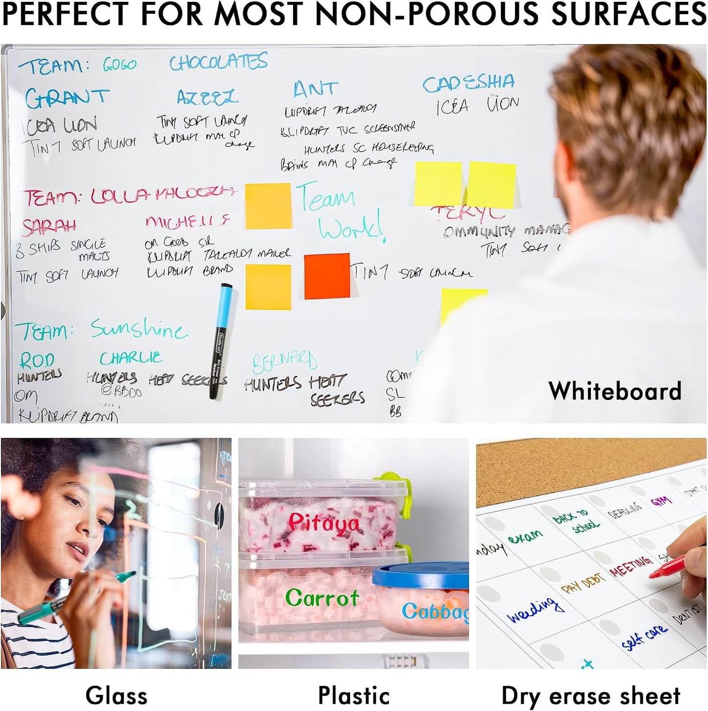 Shuttle Art Magnetic Whiteboard Markers, 20 Pieces Fine Tip and Eraser, Dry Erase Whiteboard Markers, for Writing on Whiteboards, Weekly Planner, Glass for School Office Home