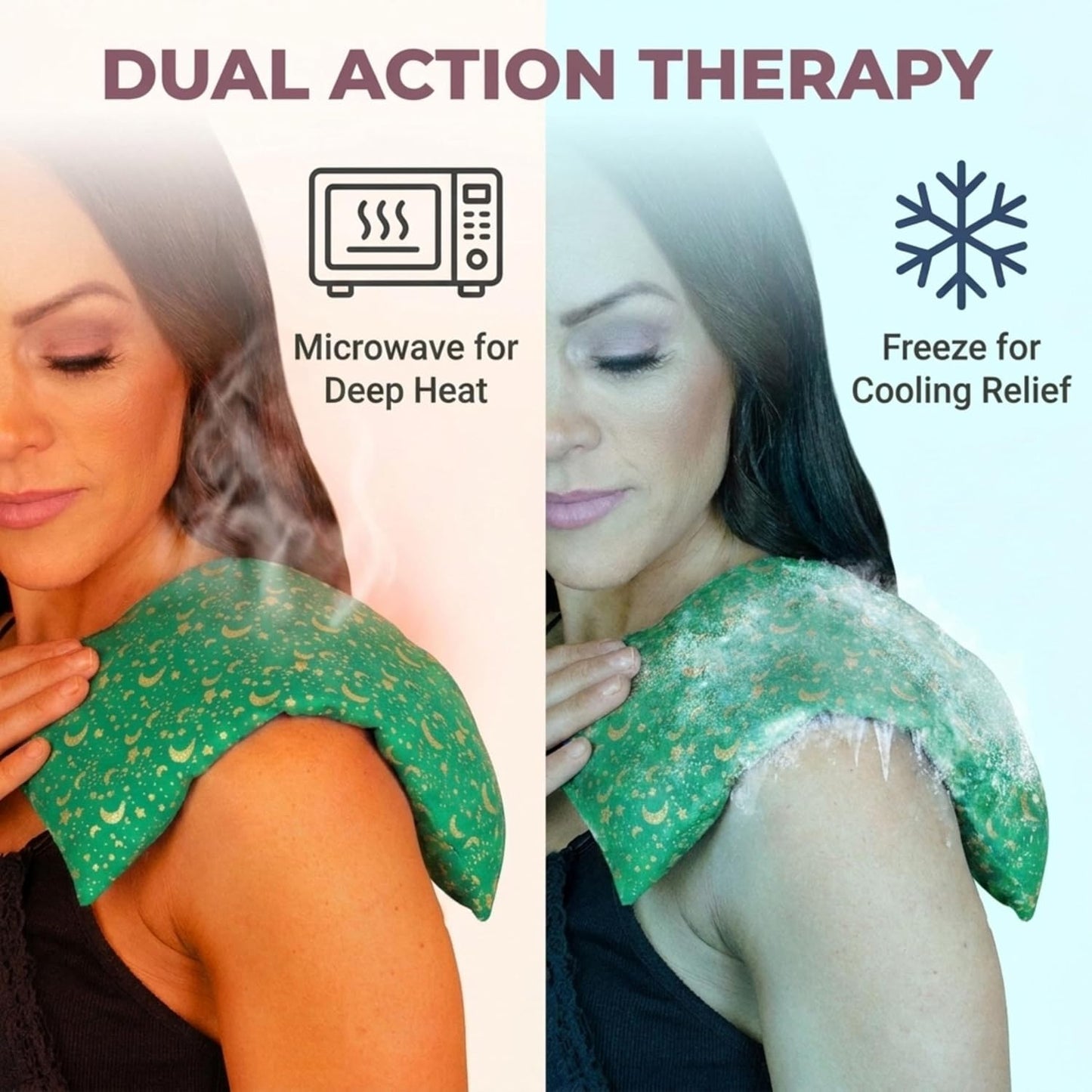 Nature's Approach Basic Herb Pack Rice Heating Pad Microwavable Reusable Heat Pack with Herbal Aromatherapy Fill, Freezer and Microwave Safe for Hot and Cold Therapy, Celestial Indigo