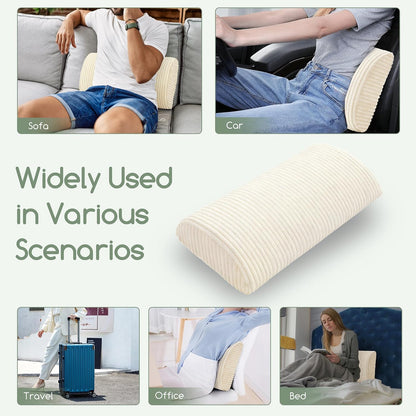 HIGOGOGO Lumbar Support Pillow for Recliner Chair/Accent Chair/Couch, Memory Foam Back Support Cushion for Elderly, Recliner Cushions for Back Rest, Pain Relief, Reading, Washable Cover, Dark Grey