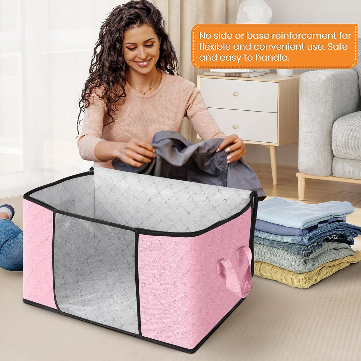 Fab totes Storage Bags for Clothes Blanket Storage Bins with Lids
