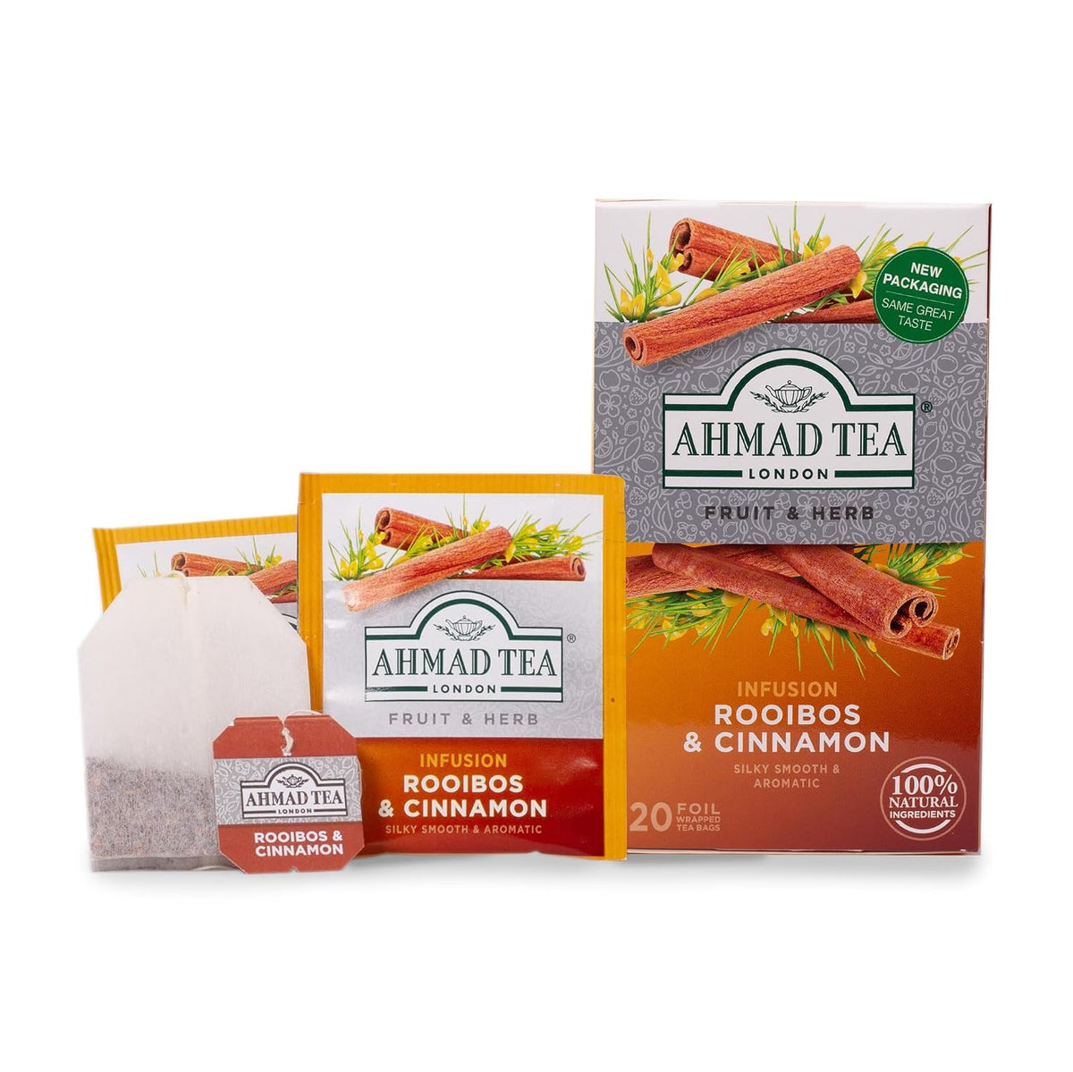 Ahmad Tea Tea Infusion, Rooibos & Cinnamon, 30G, 20 Count