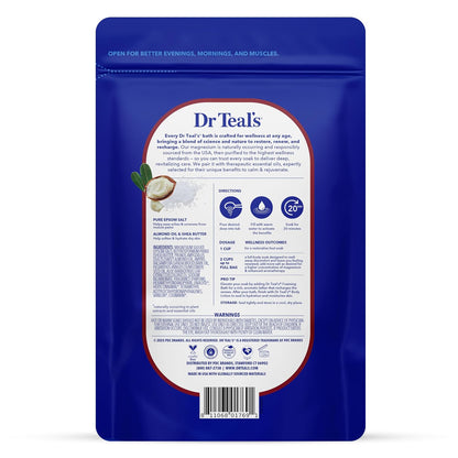 Dr Teal's Epsom Salt Magnesium Soak, Soften & Moisturize with Shea Butter & Almond Oil, 3 lbs
