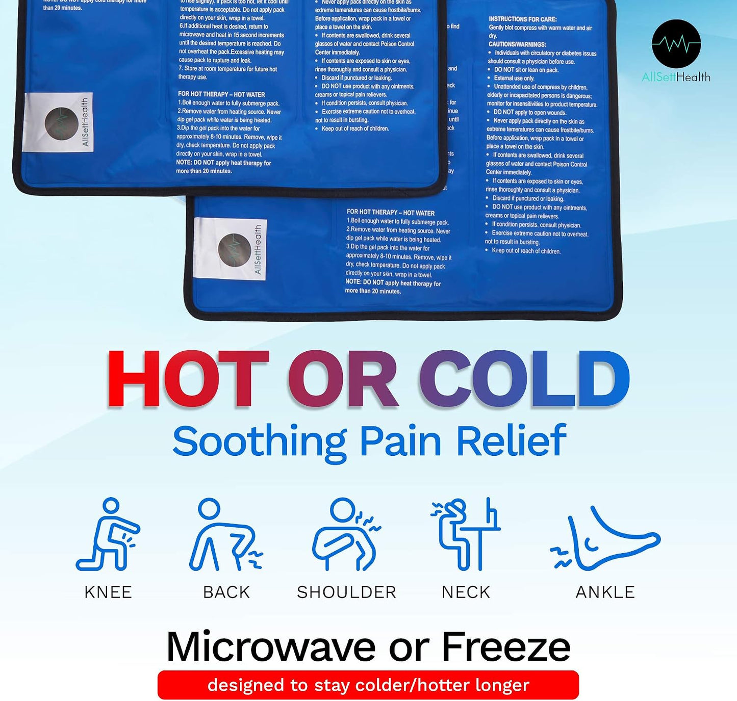 Reusable Hot and Cold Gel Ice Packs for Injuries - Gel Cold Packs for Injuries - Multiple Shapes and Sizes 7 Variety Pack