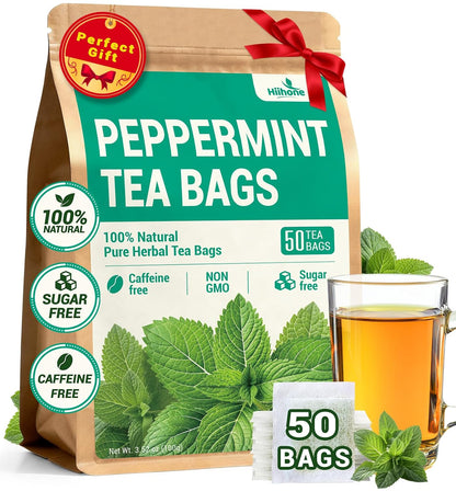 Chamomile Tea Bags, Chamomile Flower Herbal Tea - Sugar-Free, Caffeine-Free, 50 Teabags