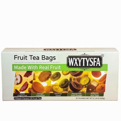 Fruit Tea Gift Box - 30 Indiv Wrapped Bags, Caffeine-Free, 1.35lbs