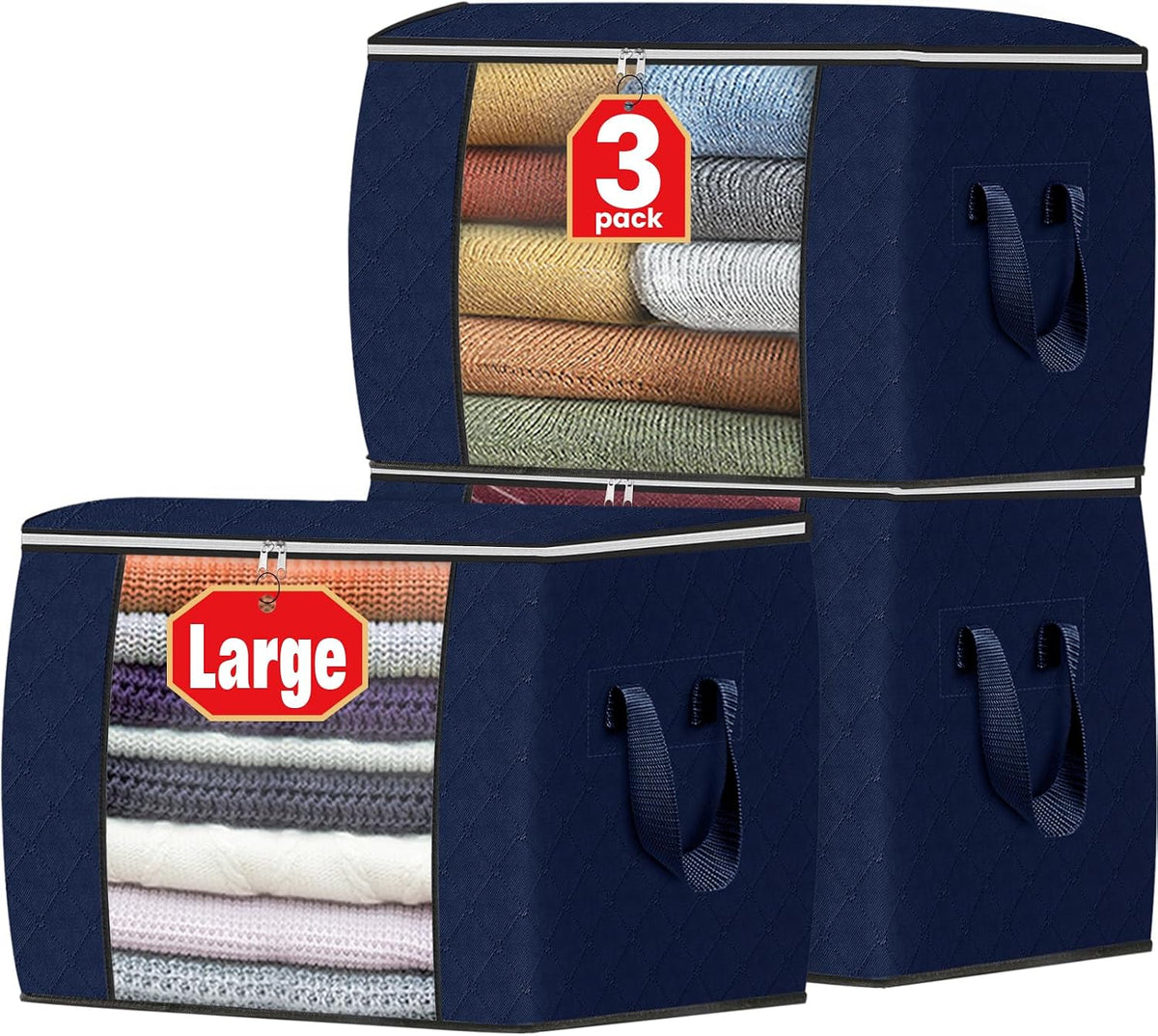 Fab totes Storage Bags for Clothes Blanket Storage Bins with Lids