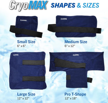 Cryo-Max Cold Pack, 8 Hour Reusable Cold Therapy Ice Pack for Elbows, Knees, Neck + More, Medium, 6" x 12" (1 Count)