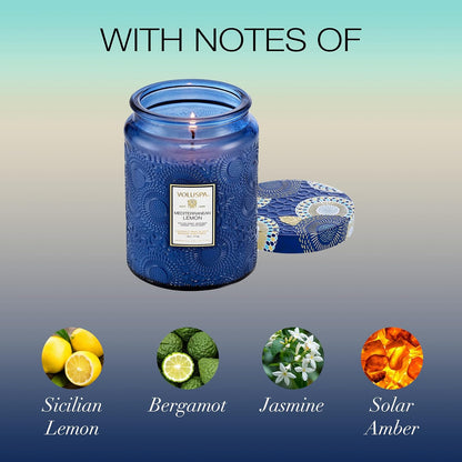 Voluspa Baltic Amber Candle, 18 oz, Coconut Wax Blend, Scented Candles for Home, 100 Hour Burn Time, Candle Jar