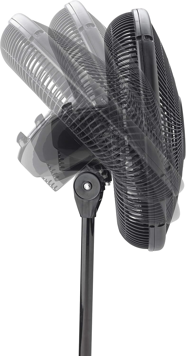 Lasko Oscillating Adjustable Pedestal Stand Fan with Timer and Remote for Indoor, Bedroom, Living Room, Home Office & College Dorm Use, 16 Inch, White, 1646