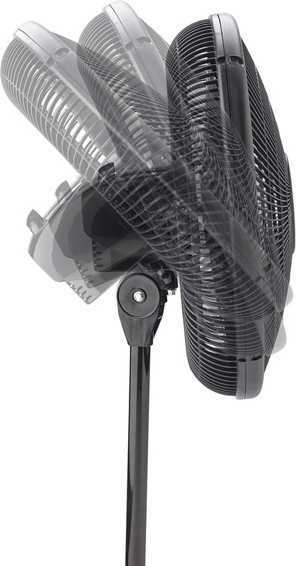 Lasko Oscillating Adjustable Pedestal Stand Fan with Timer and Remote for Indoor, Bedroom, Living Room, Home Office & College Dorm Use, 16 Inch, White, 1646