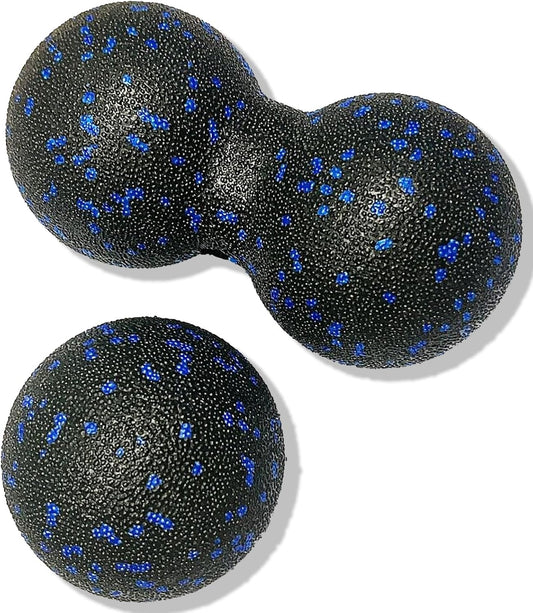 Peanut Massage Ball, Double Lacrosse Foam Roller for Physical Therapy, Firm | Deep Tissue Exercise, Myofascial Release, Muscle Knots Acupoint Relief, Trigger Point Tool for Neck Back Feet Waist Pain