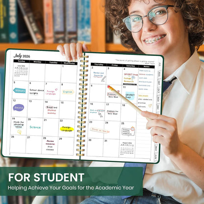 Planner 2026-2027 for Women & Men, Academic Monthly and Weekly Calendar Planner, Jul 2026 - Jun 2027, A5 (6.3" x 8.5"), Teacher Student Planning Book with Tabs, Ideal for Office School Supplies - Pink
