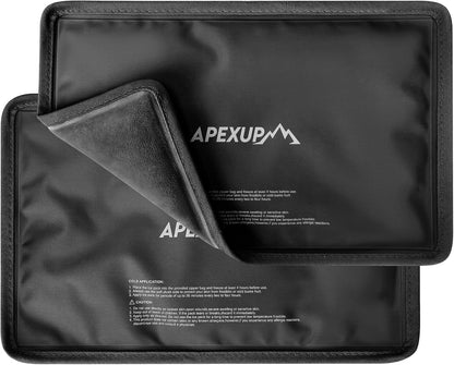 APEXUP Gel Ice Packs for Injuries Reusable, Flexible Double Sided Cold Packs for Injuries, Ice Pack for Knee, Shoulder, Back, Hip, Leg, Arm (Blue, 11.5"x7.5", 1PK)