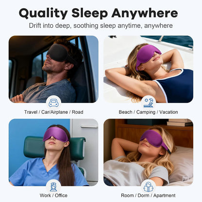 Weighted Eye Mask for Sleeping 2 Pack: Gentle Pressure Blackout Sleep Mask with 3D Contoured Cups, Zero Eye Pressure Sleep Mask for Lash Extensions, Memory Foam Travel Mask, Black Pink