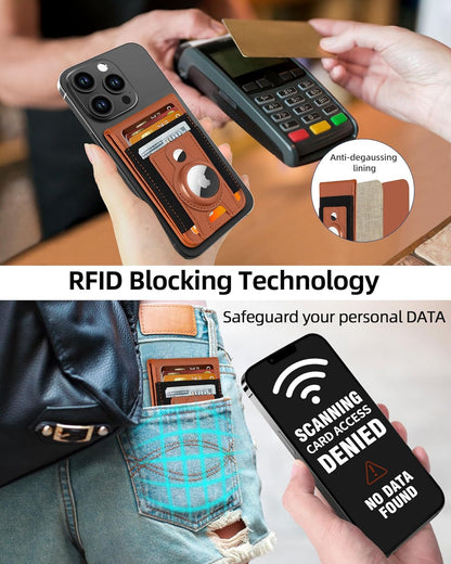For Magsafe Wallet Stand with Airtag Holder, 10 Cards Holder, RFID Blocking