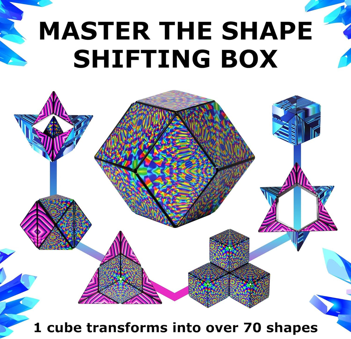 Shashibo DODECA Magnetic Puzzle Cube, Stress Relief Fidget Toy - Colors A