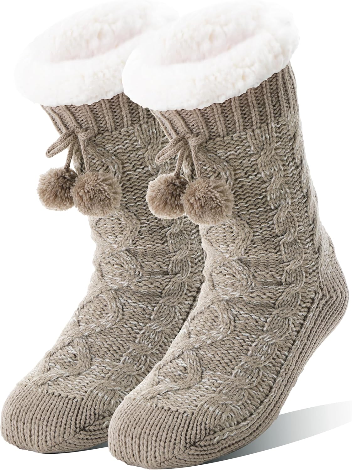 Welwoos Womens Slipper Fuzzy Grips Socks Fluffy Winter Warm Thick Thermal Cozy Plush Non Slip Cabin Soft Fleece Socks