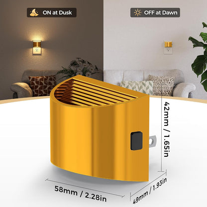 DORESshop LED Night Light[2 Pack], Night Lights Plug into Wall, 3 Level Brightness Adjustable Plug in Night Light, Dusk to Dawn Sensor, Nightlights for Adults, Bedroom, Bathroom, Hallway, Amber