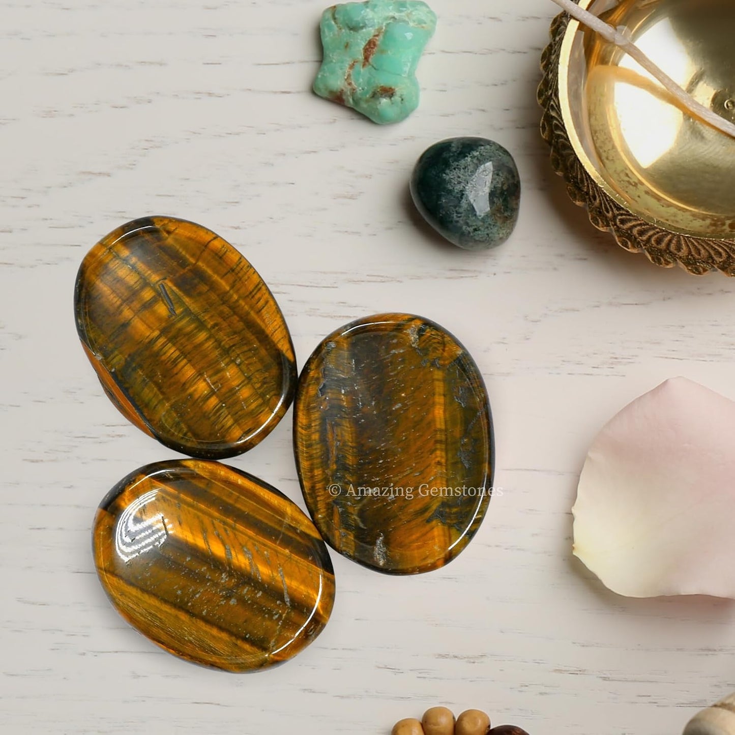 Amazing Gemstone Labradorite Thumb Worry Stone, Anxiety Stone, Healing Crystals - Piedra Crystal Fidget for Gift, Meditation, Calming, Relaxation, Stress Relief - Colors C