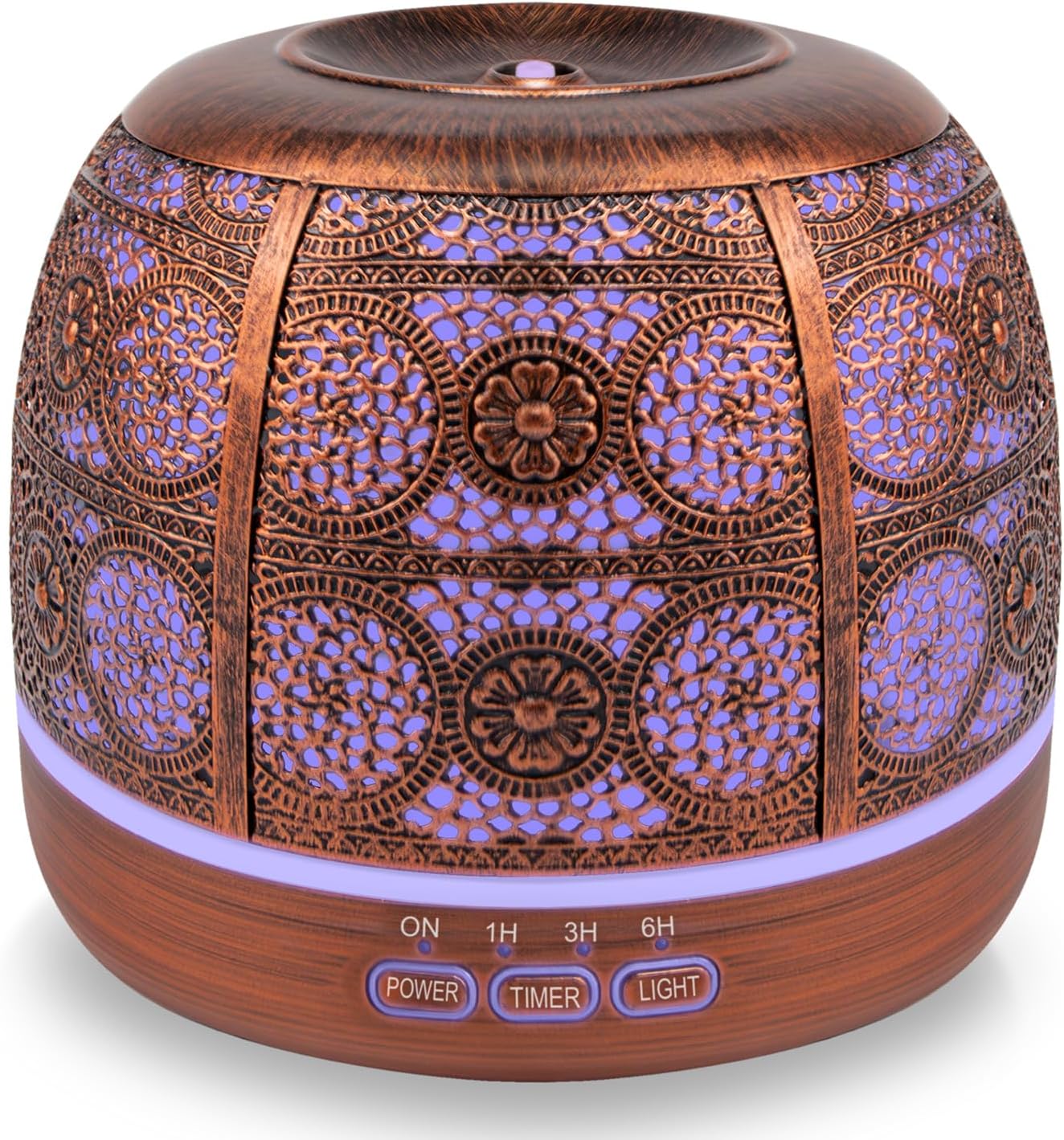 ARVIDSSON Essential Oil Diffuser 500ml, Aromatherapy Diffuser for Home, Ultrasonic Diffusers for Essential Oils, Metal Oil Diffuser with 7 Color LED Lights, Mist Timer and Auto Shut-Off Function