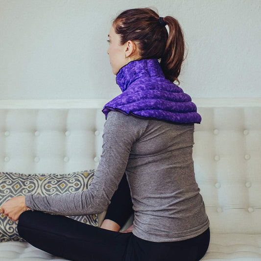 Weighted Microwavable Neck and Shoulder Wrap – Moist Heat Pack for Stiffness, Arthritis, Bursitis, Pain Relief & Relaxation – Natural Home Remedy