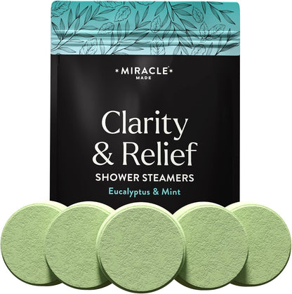Miracle Made Lavender Aromatherapy Shower Steamers – Essential Oil Scented Shower Bombs for Relaxing, Calming Self-Care – 15 Shower Melt Tablets