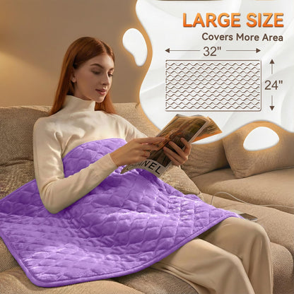 King Size Heating Pad for Back 32"x24" Extra Large Electric Heating Pad for Body Neck Shoulder Auto Shut Off Heat Pad Temperature Settings Machine Washable Gray