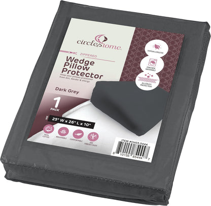 CirclesHome Pillow Protectors 4 Pack Standard Zippered - 100% Cotton Breathable Pillowcases - Protects Pillows from Dirt, Dust and Debri (Standard - Set of 4 - 20x26)